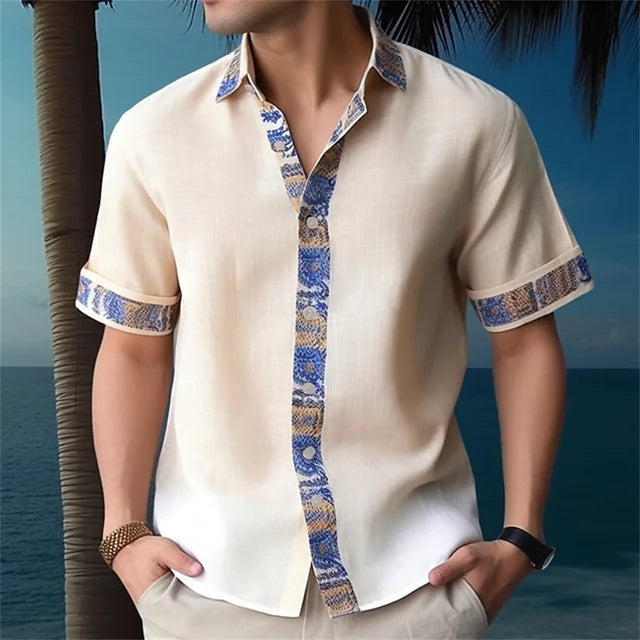 2025 Men's Bamboo & Hemp Floral Shirt