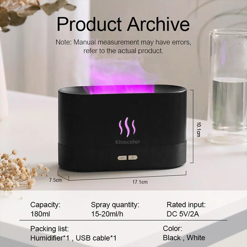 Aroma LED Oil Flame Lamp Diffusor