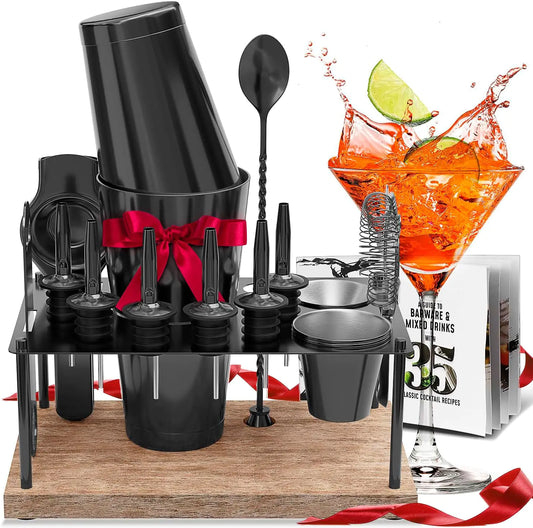Black Cocktail Mixology Set