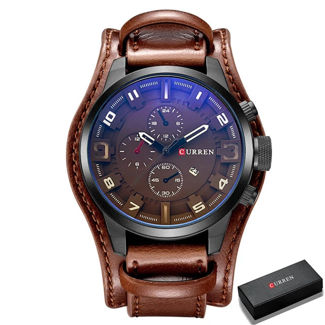 2025 Curren Men's Leather Retro Watch