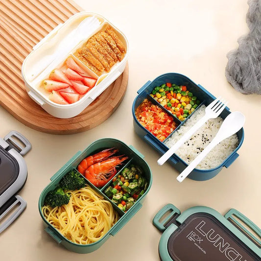 Portable Double Layer Lunch Box
