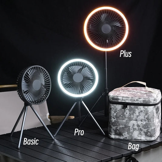 Camping Fan with Rechargeable LED Power Bank