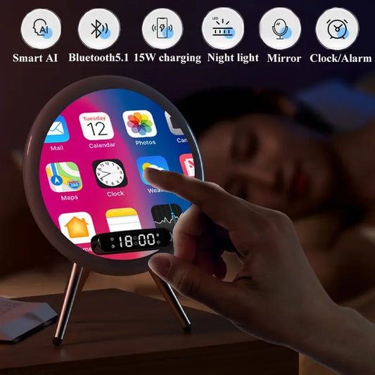 Bluetooth Mirror Speaker with LED Night Light