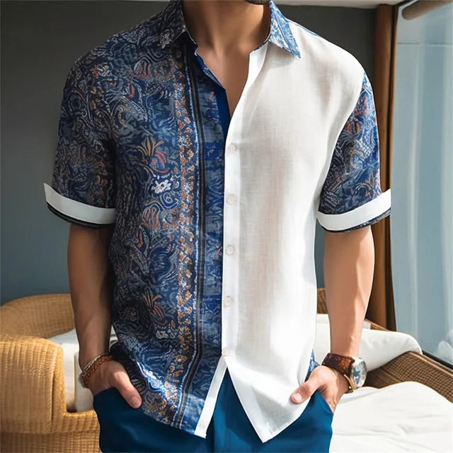 2025 Men's Bamboo & Hemp Floral Shirt