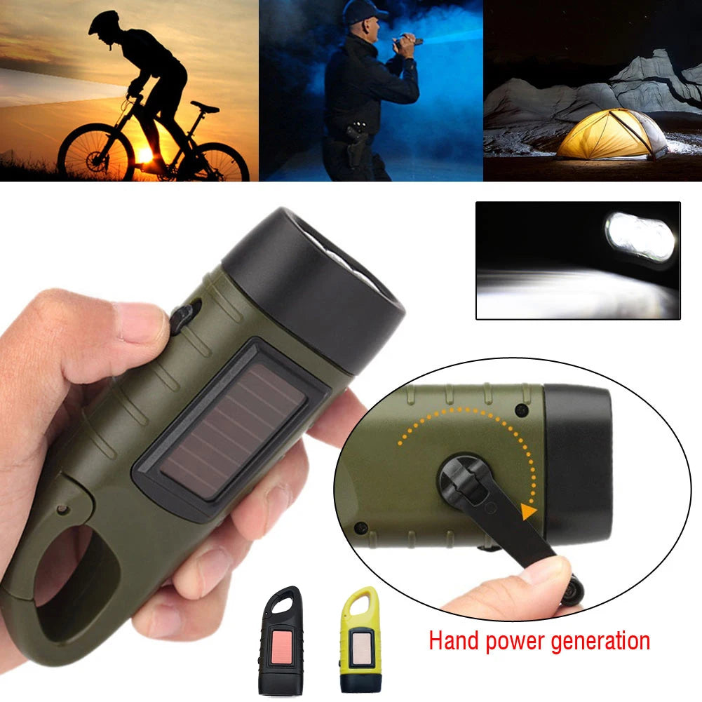 Hand Crank Solar Powered Rechargeable Survival Light