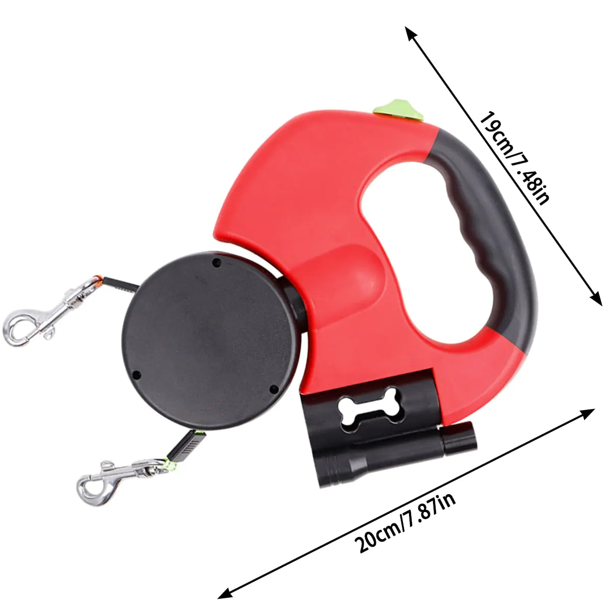 Dual Retractable Pet Leash with Light