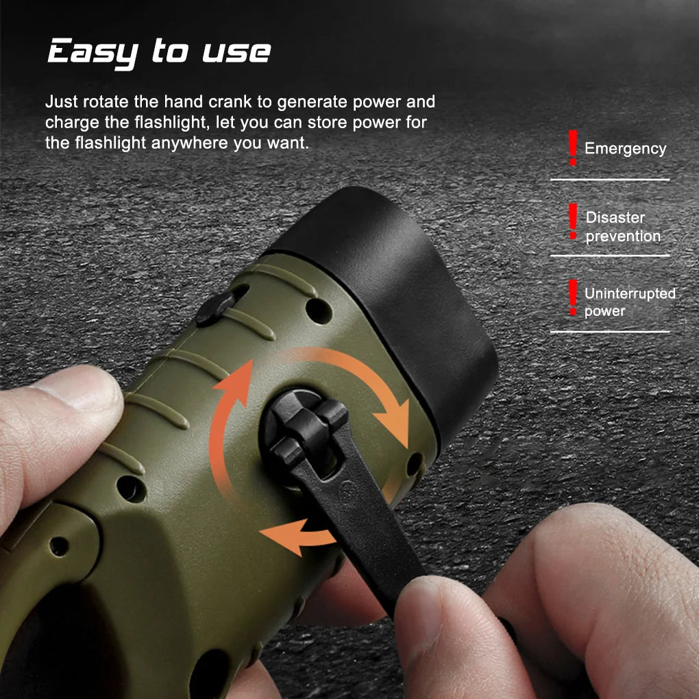 Hand Crank Solar Powered Rechargeable Survival Light