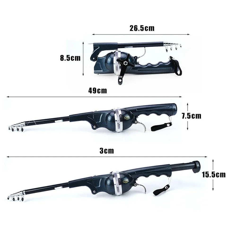 Foldable Fishing Rod with Built-in Reel