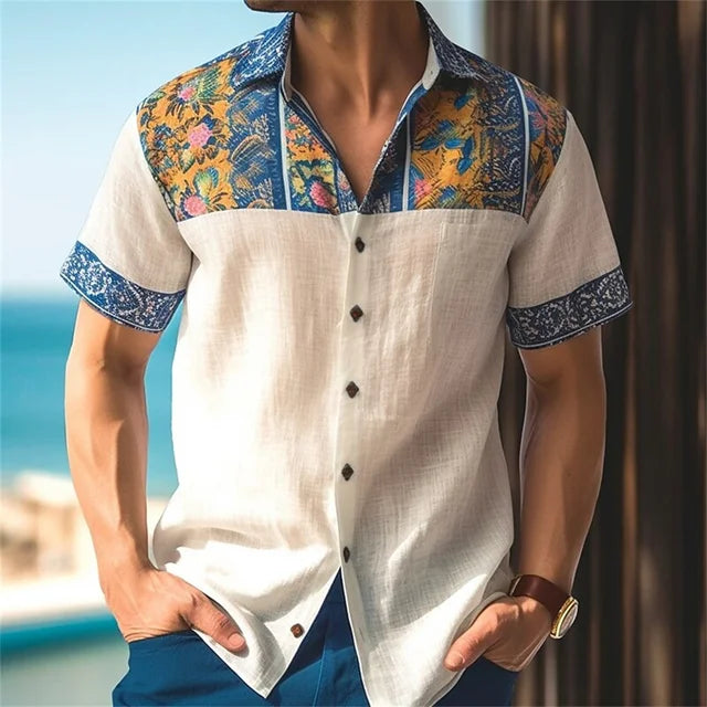 2025 Men's Bamboo & Hemp Floral Shirt