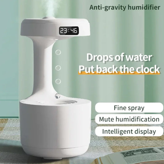 Anti-Gravity Water Drop Humidifier Clock