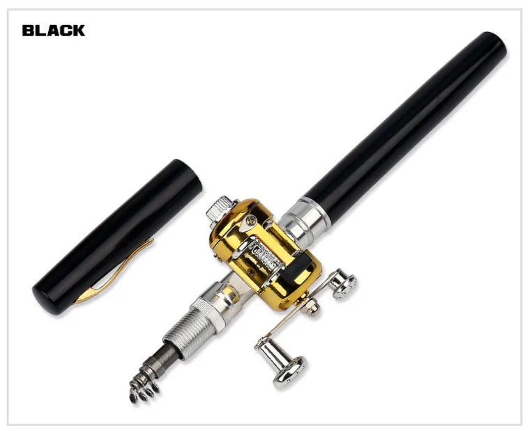 Mini Pen-Shaped Fishing Rod with Reel