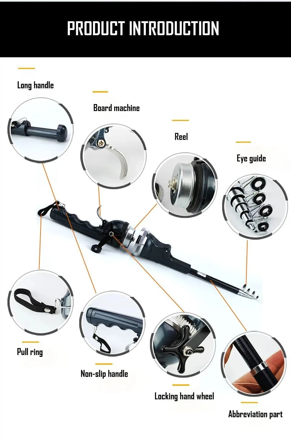 Foldable Fishing Rod with Built-in Reel