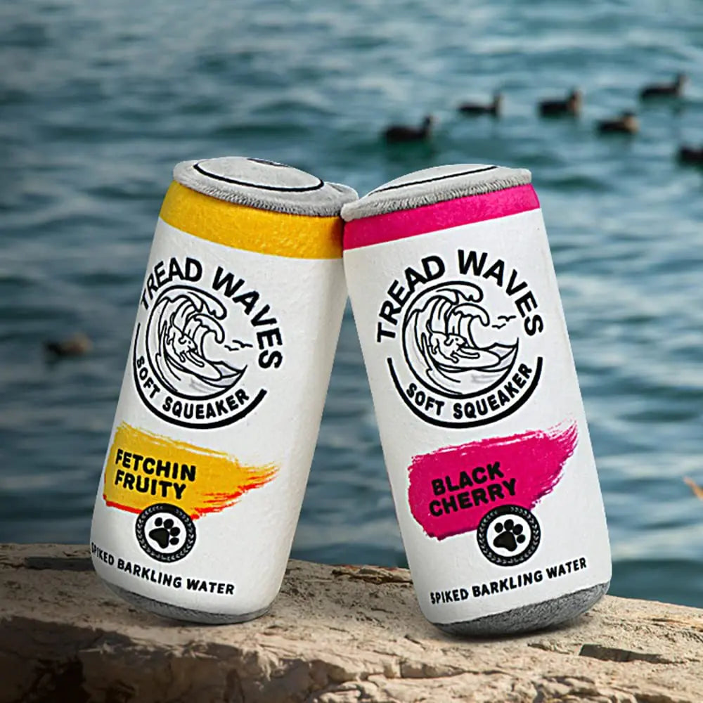 White "Paws" Plush Dog Toy with Squeak