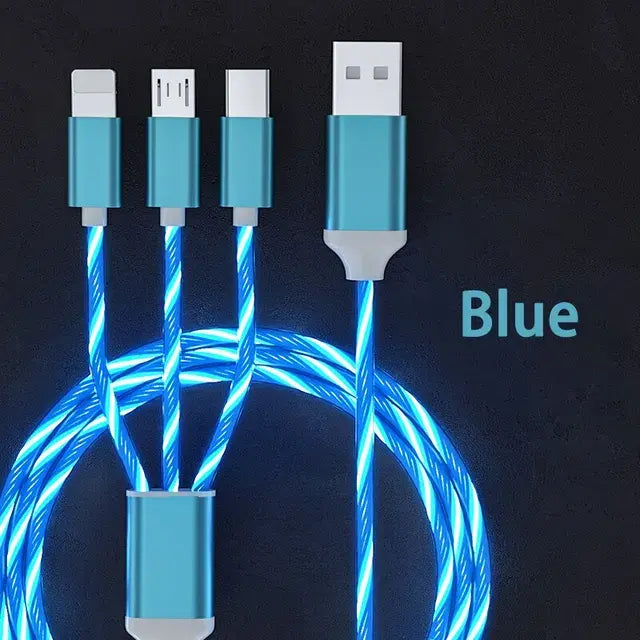 Fast Charging 3 in 1 Phone Cable For iPhone & Samsung