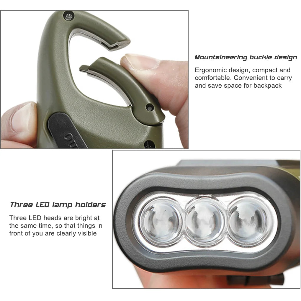 Hand Crank Solar Powered Rechargeable Survival Light