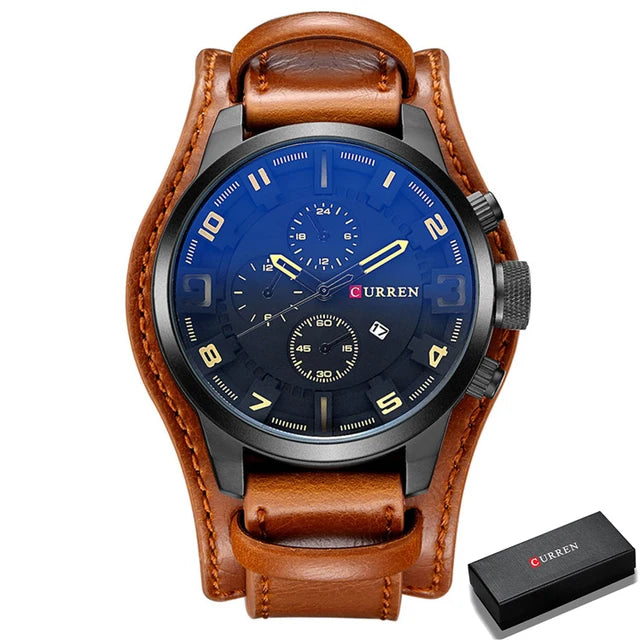 2025 Curren Men's Leather Retro Watch