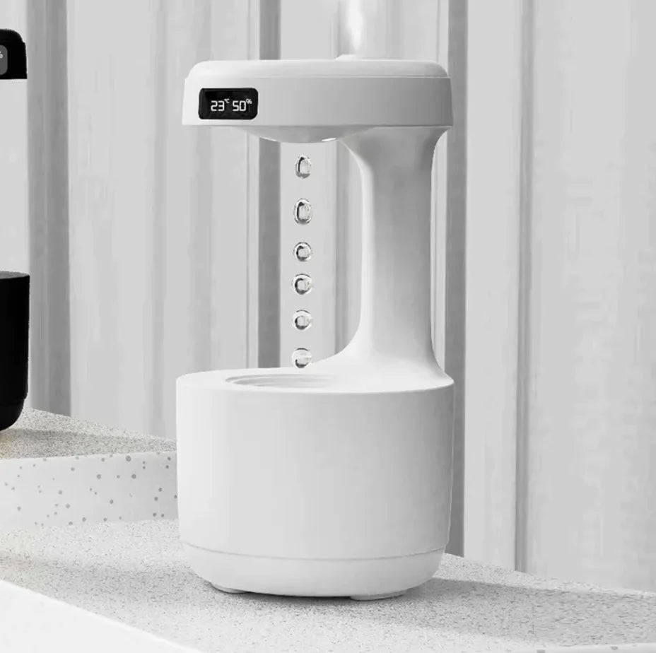 Anti-Gravity Water Drop Humidifier Clock