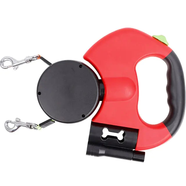 Dual Retractable Pet Leash with Light