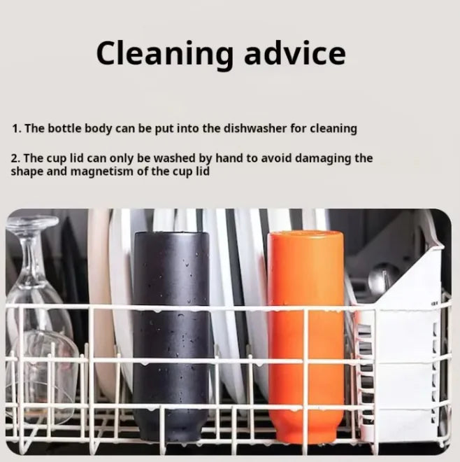 Water Bottle with Magnetic Phone Holder