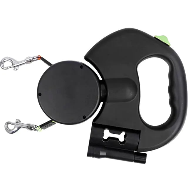 Dual Retractable Pet Leash with Light