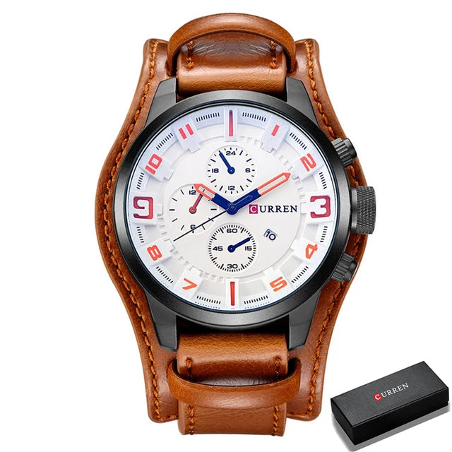 2025 Curren Men's Leather Retro Watch