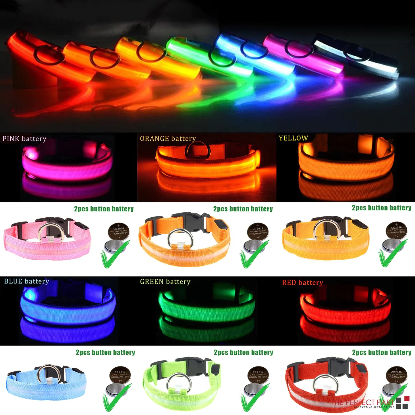 LED Adjustable Flashing Dog Collar