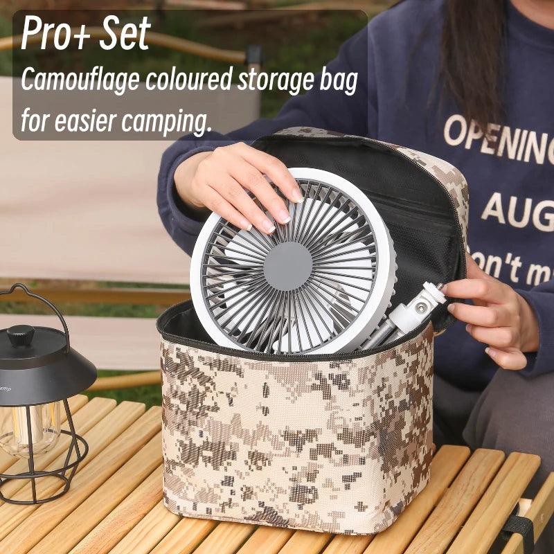 Camping Fan with Rechargeable LED Power Bank