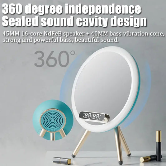 Bluetooth Mirror Speaker with LED Night Light