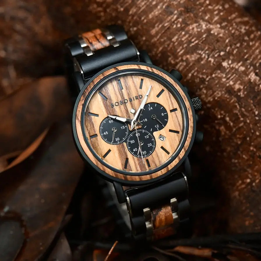 2025 Bobo Bird Ebony Wood Watch