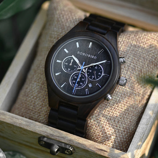 2025 Bobo Bird Ebony Wood Watch