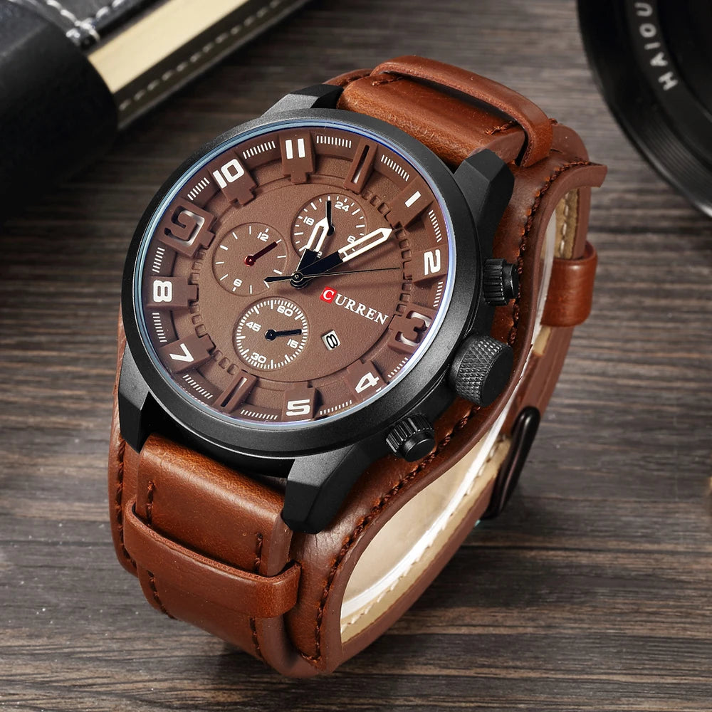2025 Curren Men's Leather Retro Watch