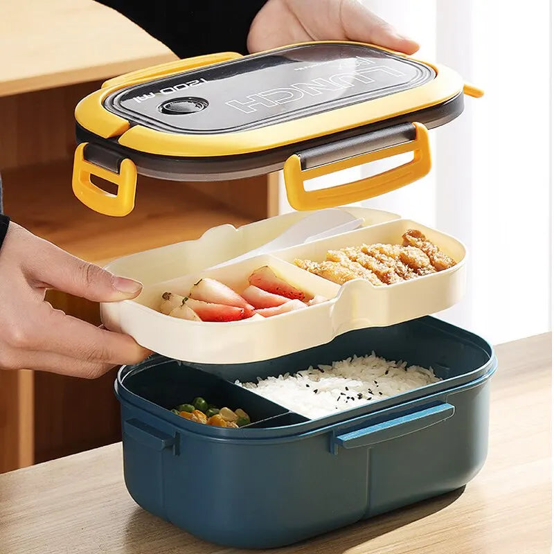 Portable Double Layer Lunch Box