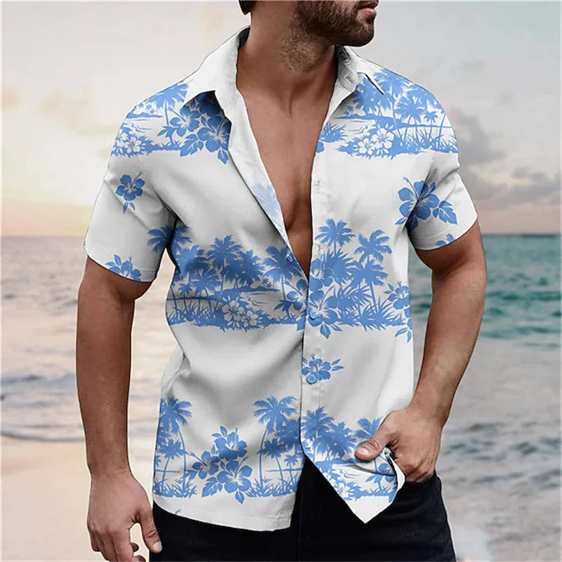 Men's Summer Flower Hawaiian Shirt