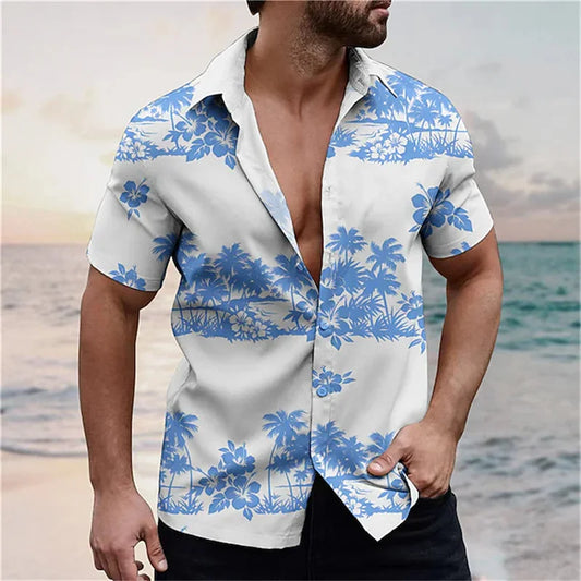 Men's Summer Flower Hawaiian Shirt