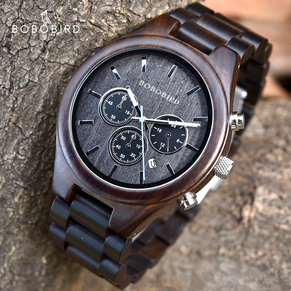 2025 Bobo Bird Ebony Wood Watch