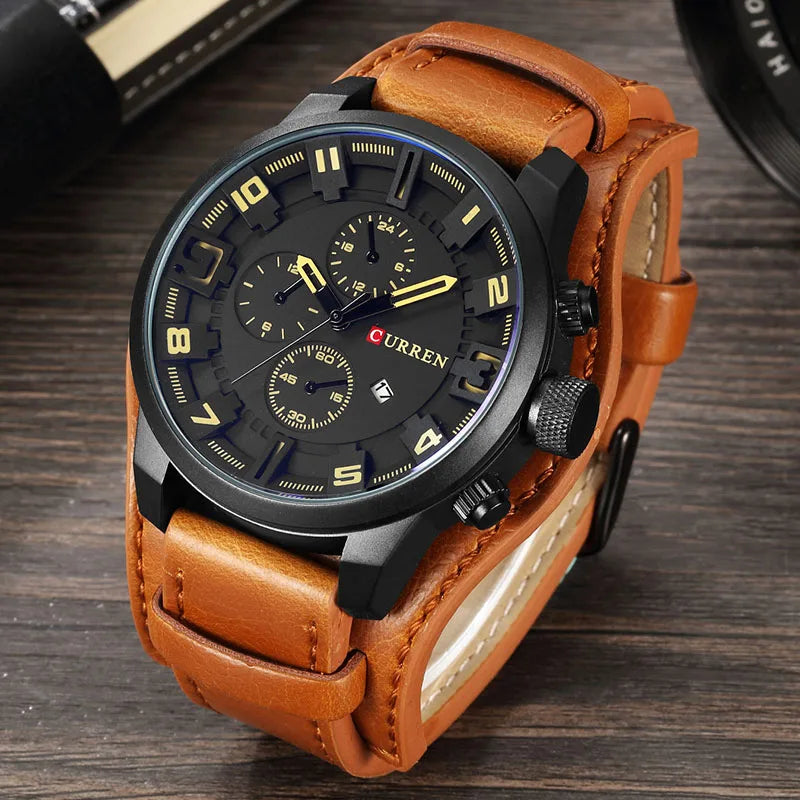 2025 Curren Men's Leather Retro Watch