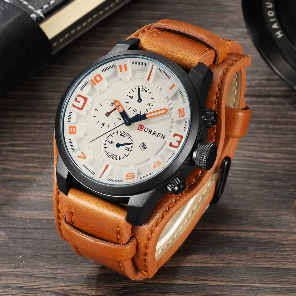2025 Curren Men's Leather Retro Watch