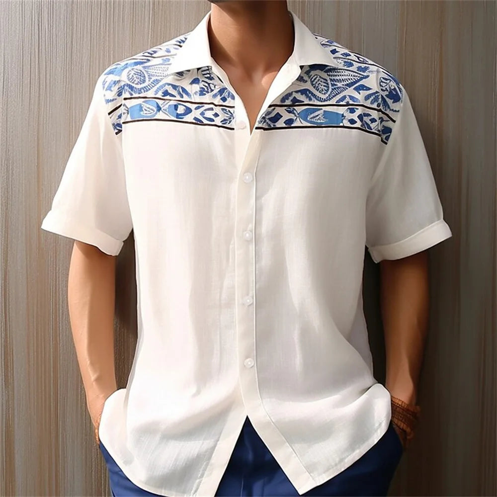 2025 Men's Bamboo & Hemp Floral Shirt