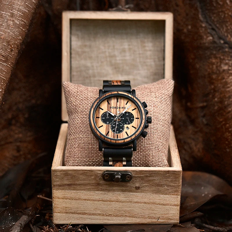 2025 Bobo Bird Ebony Wood Watch