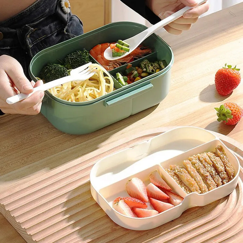 Portable Double Layer Lunch Box